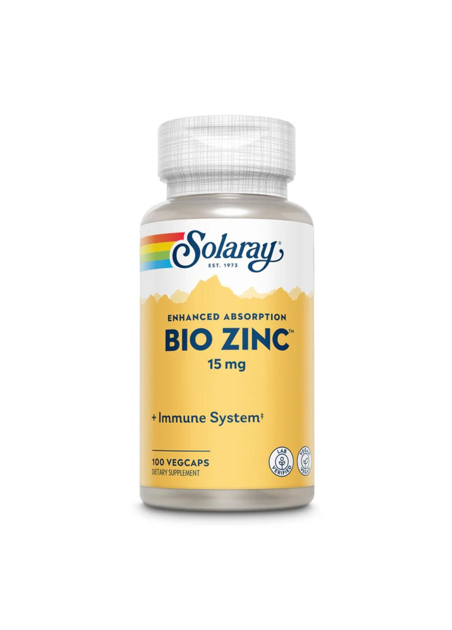 Bio Zinc 15mg - 100 vcaps Solaray (369398661)
