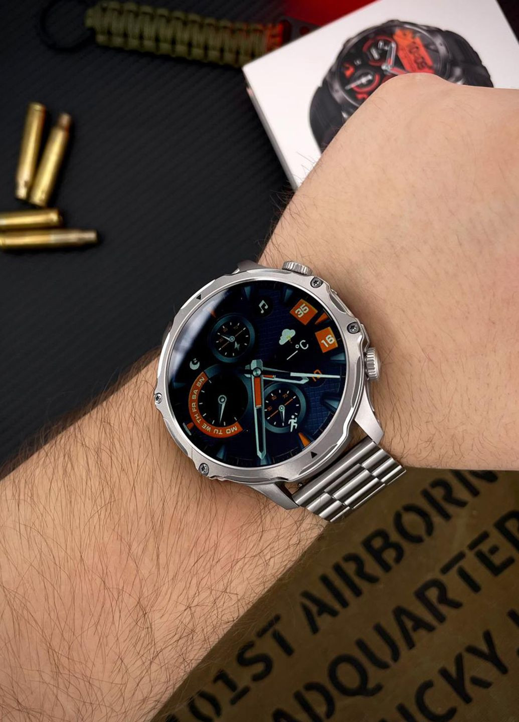 Мужские умные часы Silver Steel + ремешок в подарок Modfit Tactic Blaze (356130720)