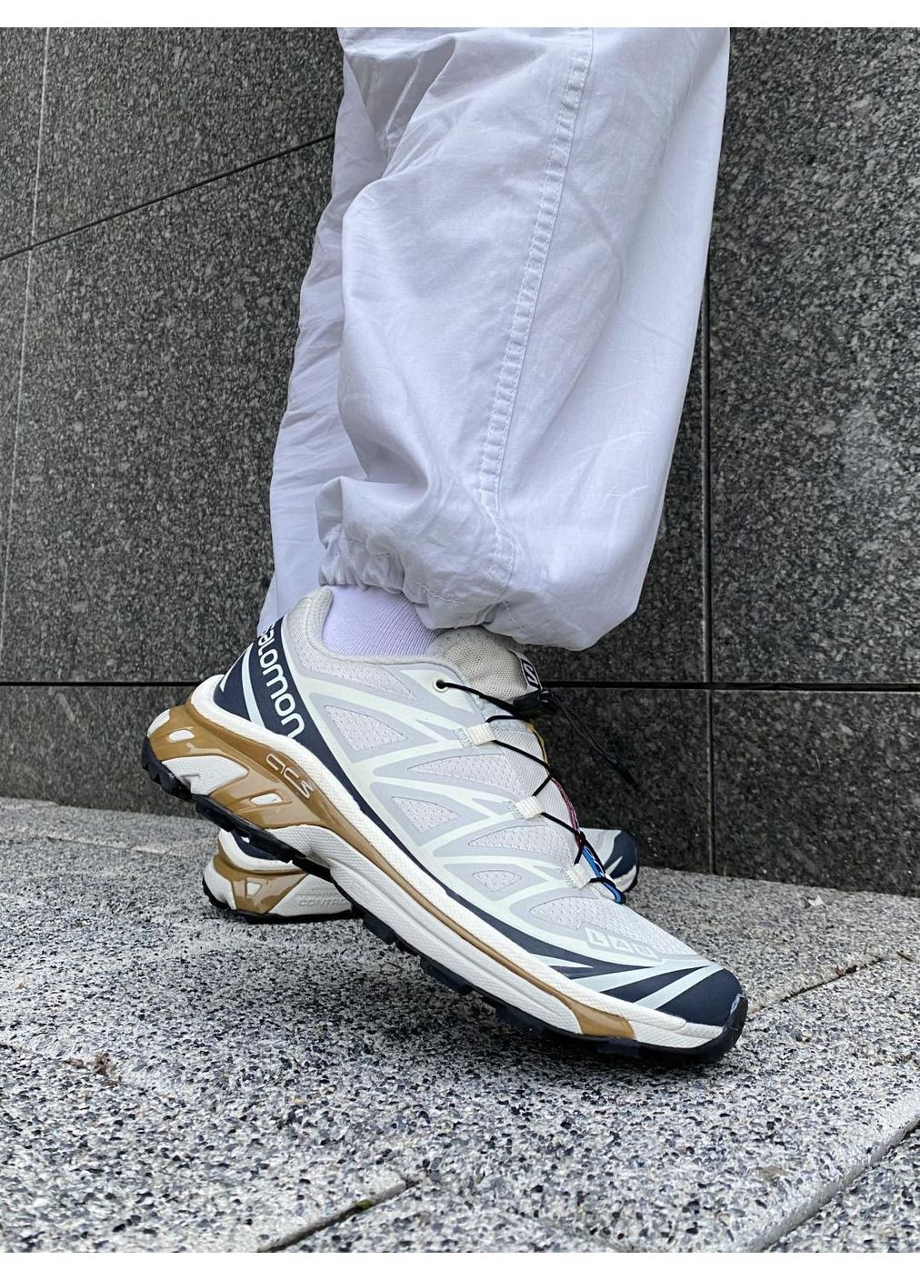 Бежеві Осінні кросівки чоловічі salomon s / lab xt-6 beige blue gold саломон хт-6 No Brand