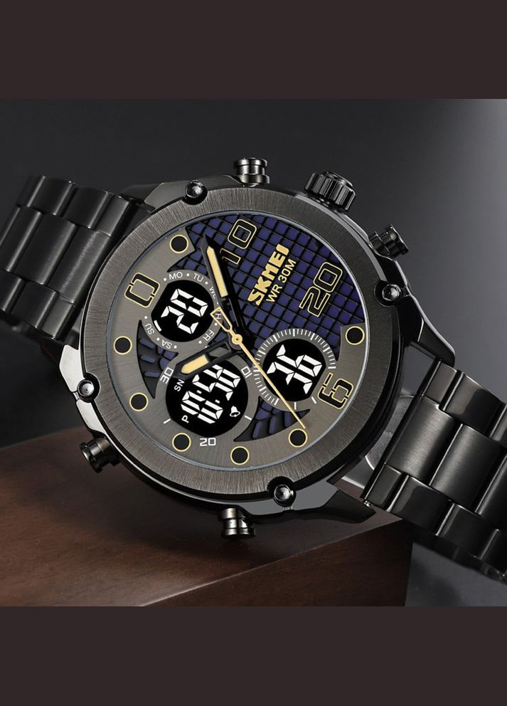 1975LBKBK Black-Black Leather. Skmei (341336977)