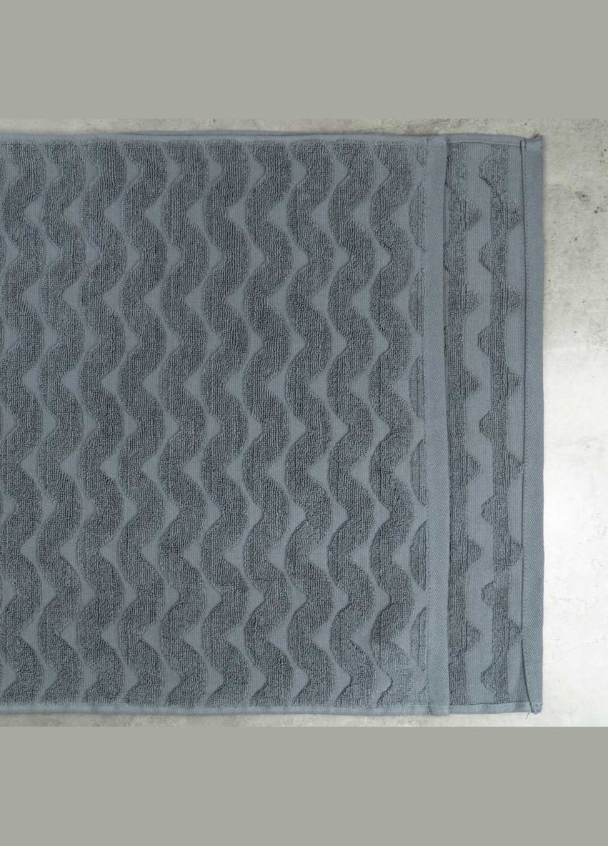 GM Textile махровое банное полотенце жаккардовое волна 100х150см 500г/м2 () серый производство -