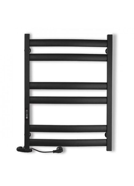 Електрична сушарка для рушників Зебра Атлант ЧКЧ6 500Х700 Е чорний, ліве під'єднання Laris (318681365)