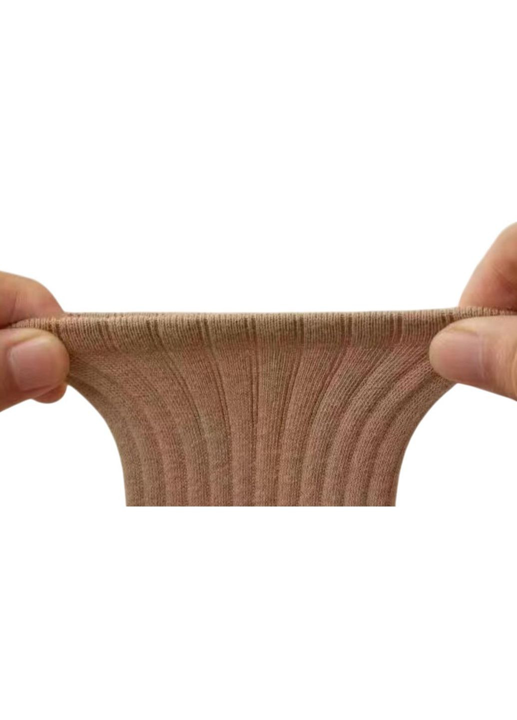 Коричневі шкарпетки жіночі, високі бавовняні однотонні, 35-40р. світло-коричневі (335868429)