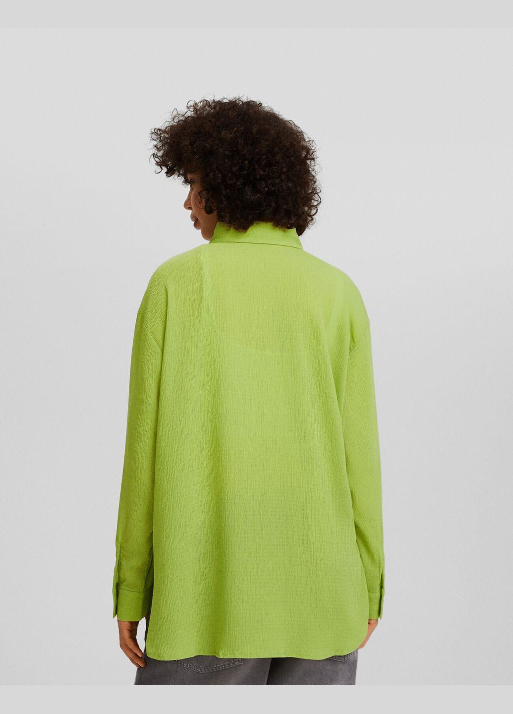 Светло-зелёная блуза демисезон,светло-зеленый, Bershka