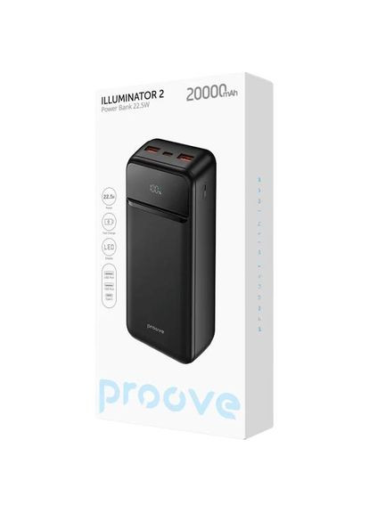 Powerbank Illuminator 2 22.5W 20000mAh Black (PBIP20212201) Proove (353834937)
