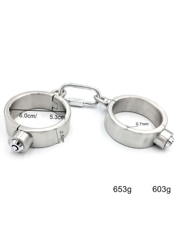 Сталеві окови для рук Female Stainless Steel Wrist Restraints Handcuffs Bdsm4u (401478663)