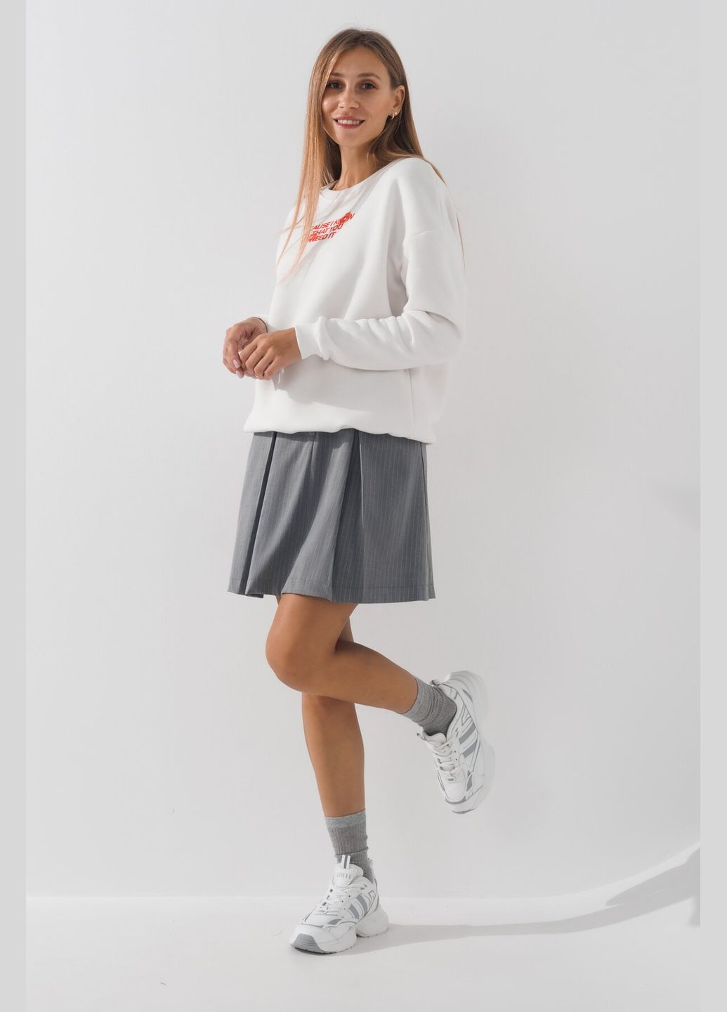 Серая повседневная юбка с узором женская wtc02413 серый shop (2000990784681) LAWA