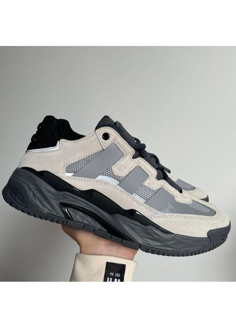 КРОССОВКИ ЖЕНСКИЕ ADIDAS NITEBALL GREY BLACK 2 АДИДАС НАЙТБОЛ No Brand серые демисезоны (367171849)