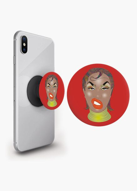 Попсокет держатель для смартфона (Popsockets) Темная женщина Черный No Brand (302083130)