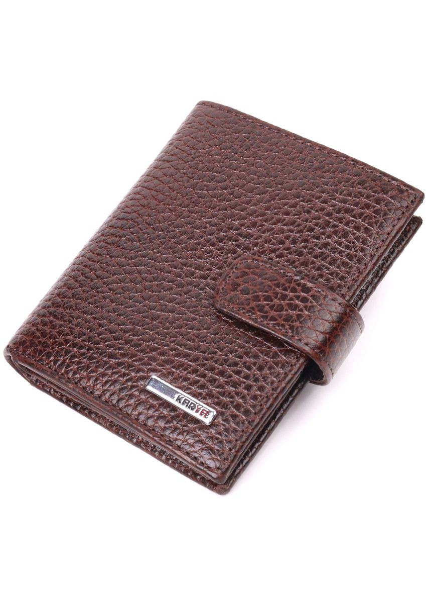 Маленький гаманець чоловічий Шкіряний 21389 Коричневий Karya (306882132)