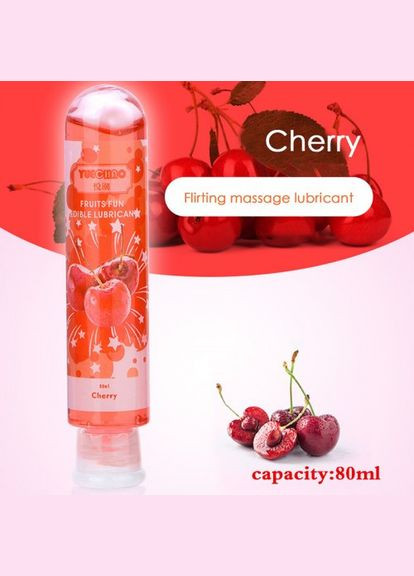Інтимна змазка на водній основі оральна Fruits Fun 80 mg Вишня Lovetoy (303878421)