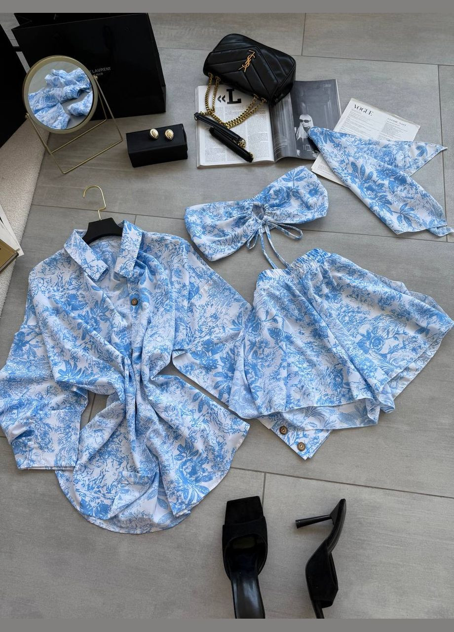 Костюм з натурального штапелю 4в1 No Brand (346331543)