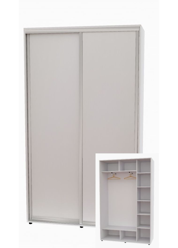 Шкаф-купе двухдверный 160*45*220 см Белый 2 двери ДСП Алекса (356772092)