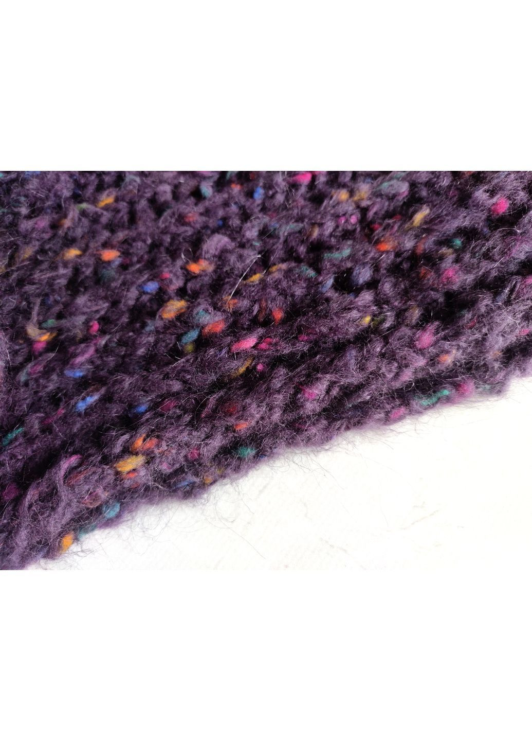 В'язаний зимовий шарф ручної роботи з альпаки та мериносу фіолетового кольору No Brand (366340003)