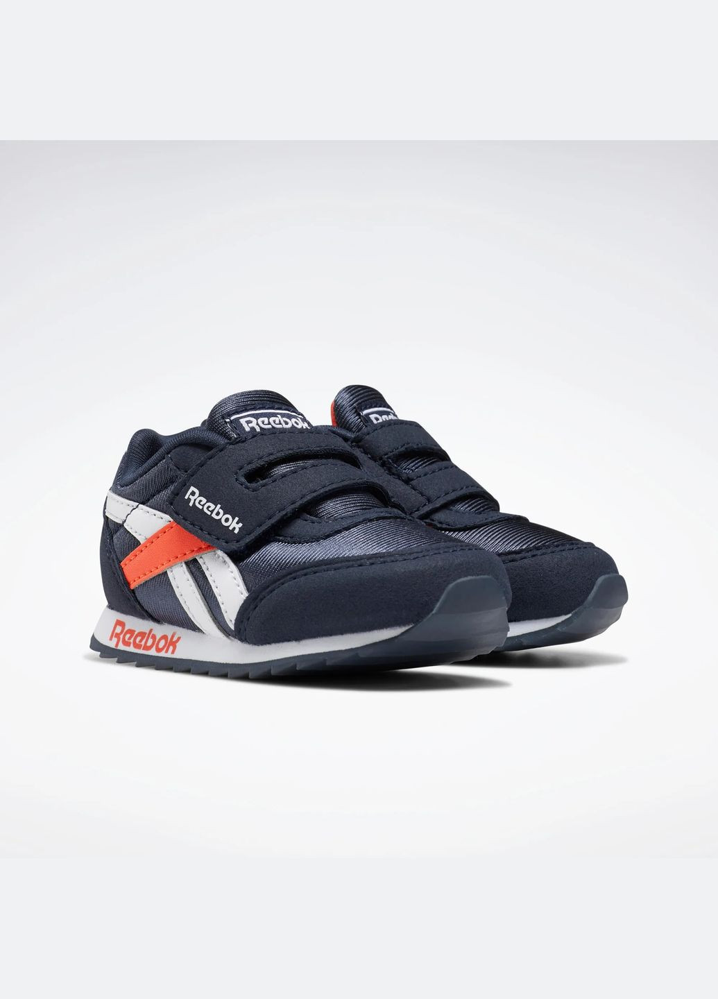 Синие всесезон кроссовки royal classic jogger 2.0 collegiate navy orange white Reebok