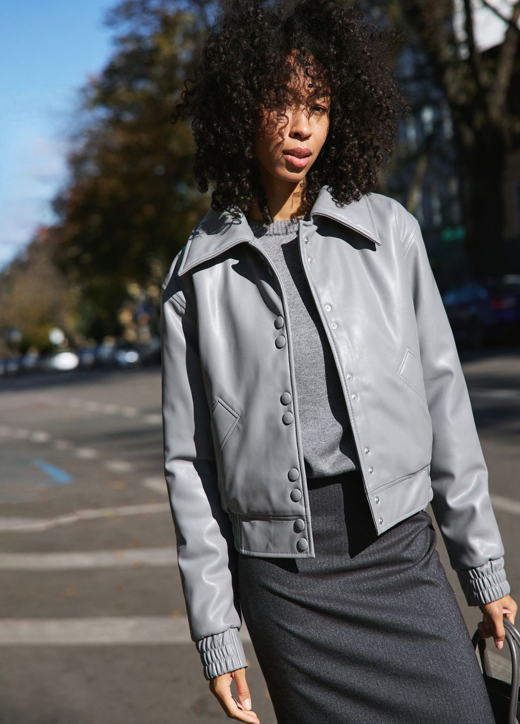 Утеплений бомбер зі штучноі шкіри Kohai (315831951)