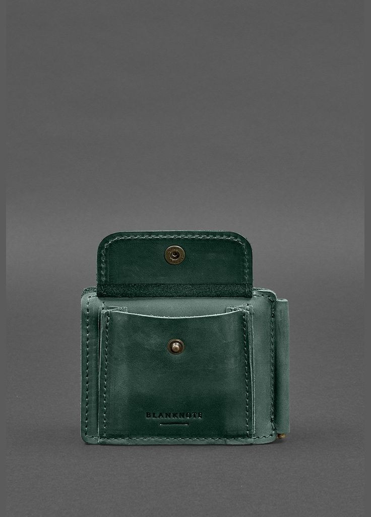 Шкіряне портмоне 13.0 затискач Зелений Crazy Horse (A-028271) BlankNote (328444777)