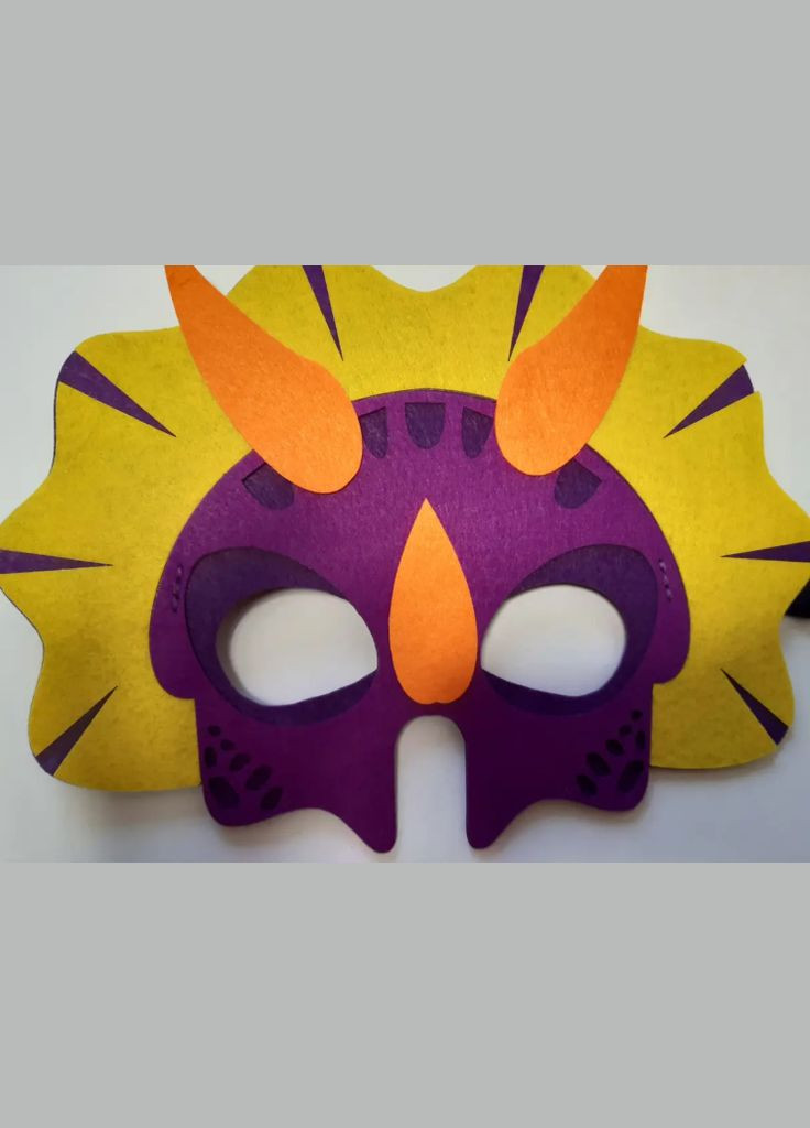 Дитяча маска Динозавр 14 на 21 см різнобарвний Jannet Маска (317204677)