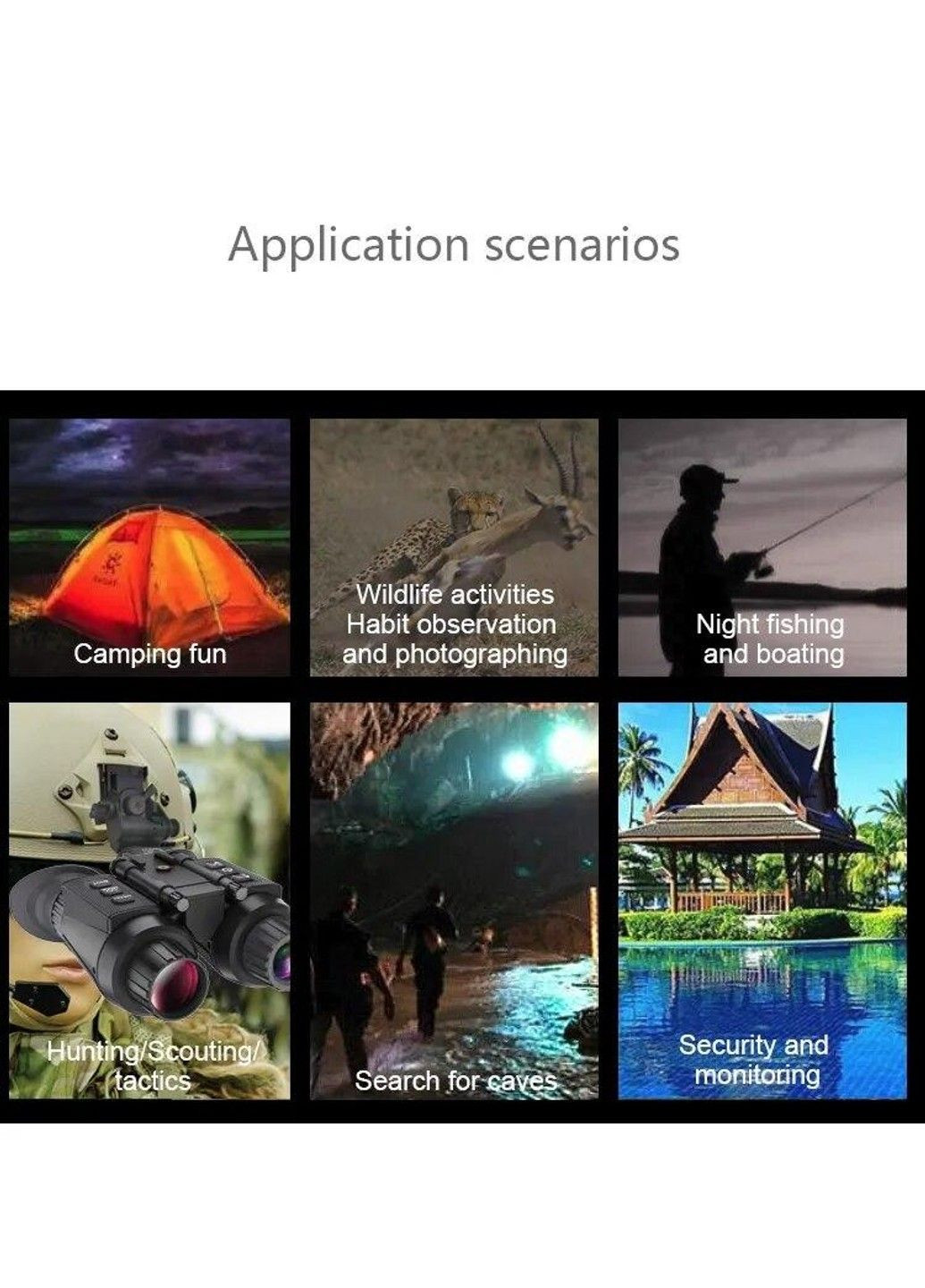 Тактический бинокль ночного видения NV8300 Super Light HD 36MP 3D 4K (до 500м) No Brand (332636575)