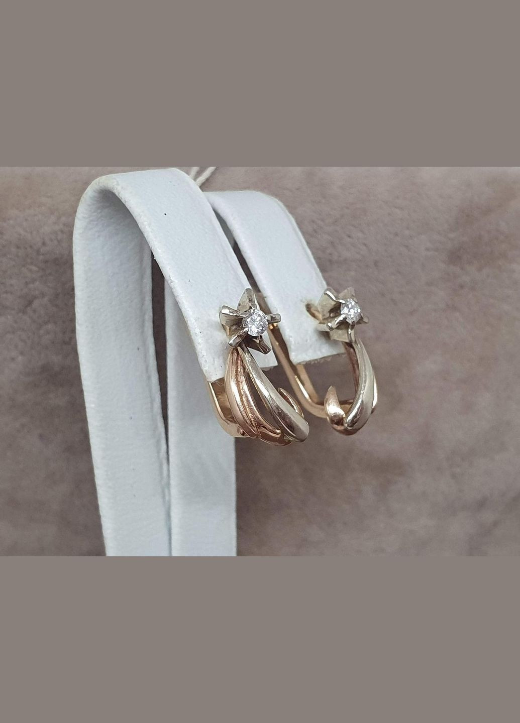 Золоті сережки з діамантами. 0В410250736/21 No Brand (314806419)