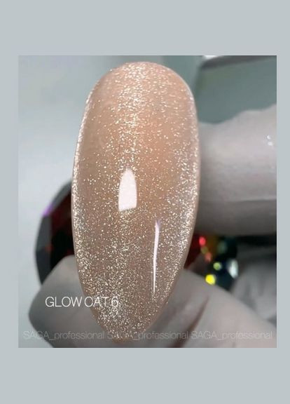 Гель лак Кошаче око GLOW CAT 006, бежевий гель лак котяче око 9 мл Saga (342376455)