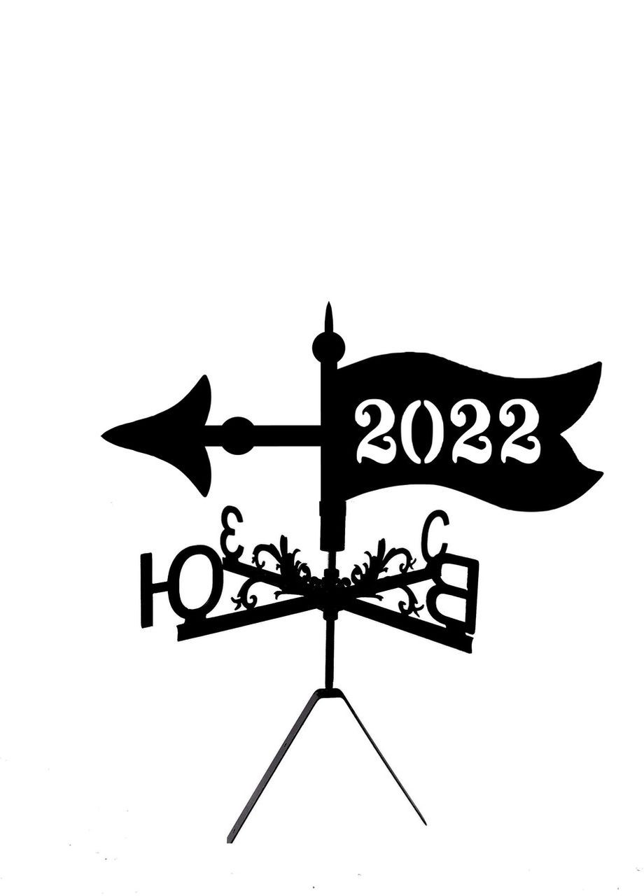 Флюгер на дом Флаг №2, флюгер на крышу из металла 2 мм. No Brand (368896565)