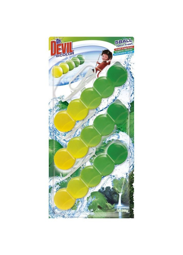 Туалетные шарики Естественная Свежесть, 3 шт. по 35 г Dr.Devil 8595025830425 (328393495)