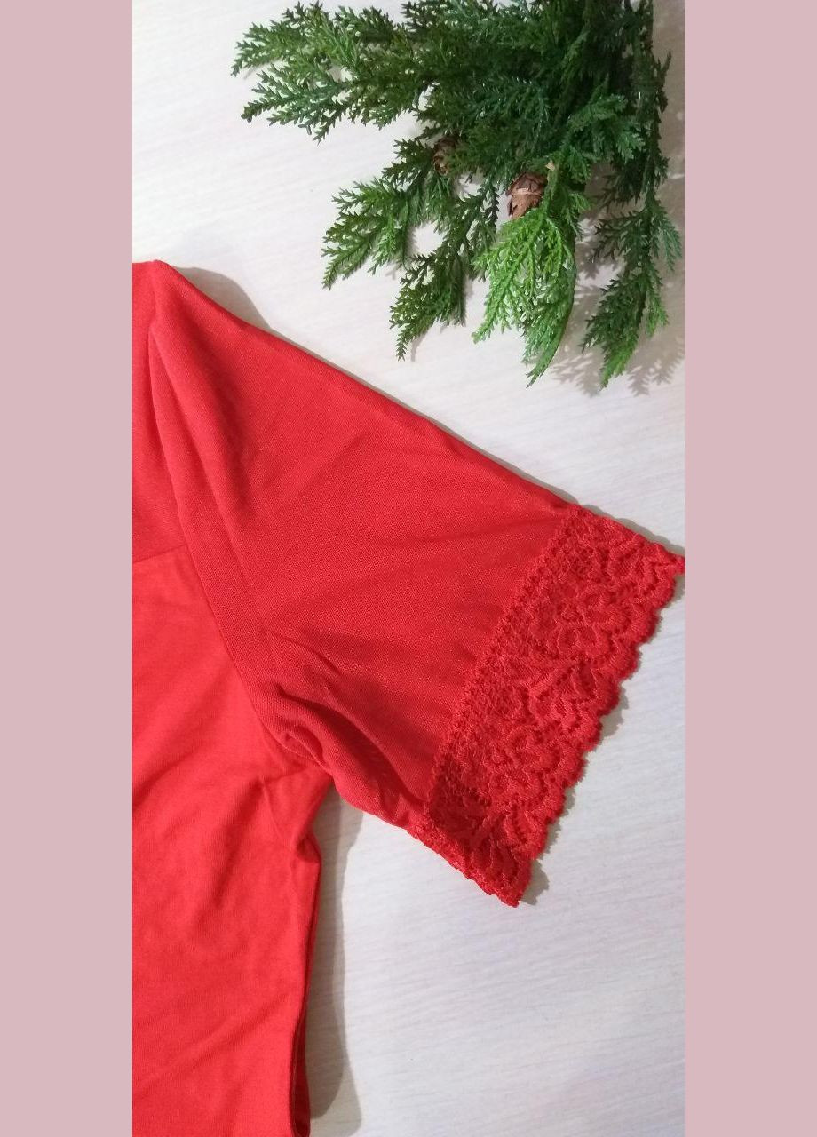 Червона блуза з коротким рукавом червона віолана bogna з коміром стійка розмір 46.м Violana