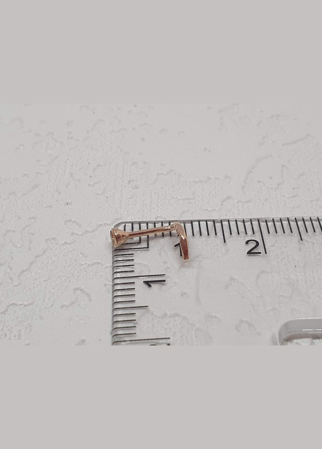 Золота сережка-пірсинг в ніс с фіанітом. 1023.3 Жовтий Dear (300522201)