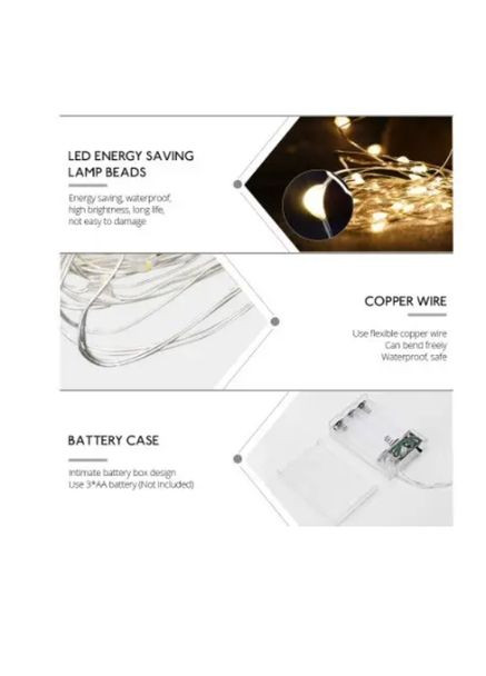 Светодиодная декоративная гирлянда Роса 100 Led 10 м белый Jannet Гірлянда (307931963)