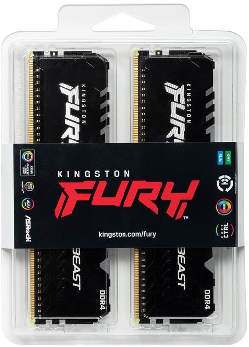 Модуль пам`ятi DDR4 2x32GB/3200 Fury Beast RGB (KF432C16BB2AK2/64) Kingston (317171739)