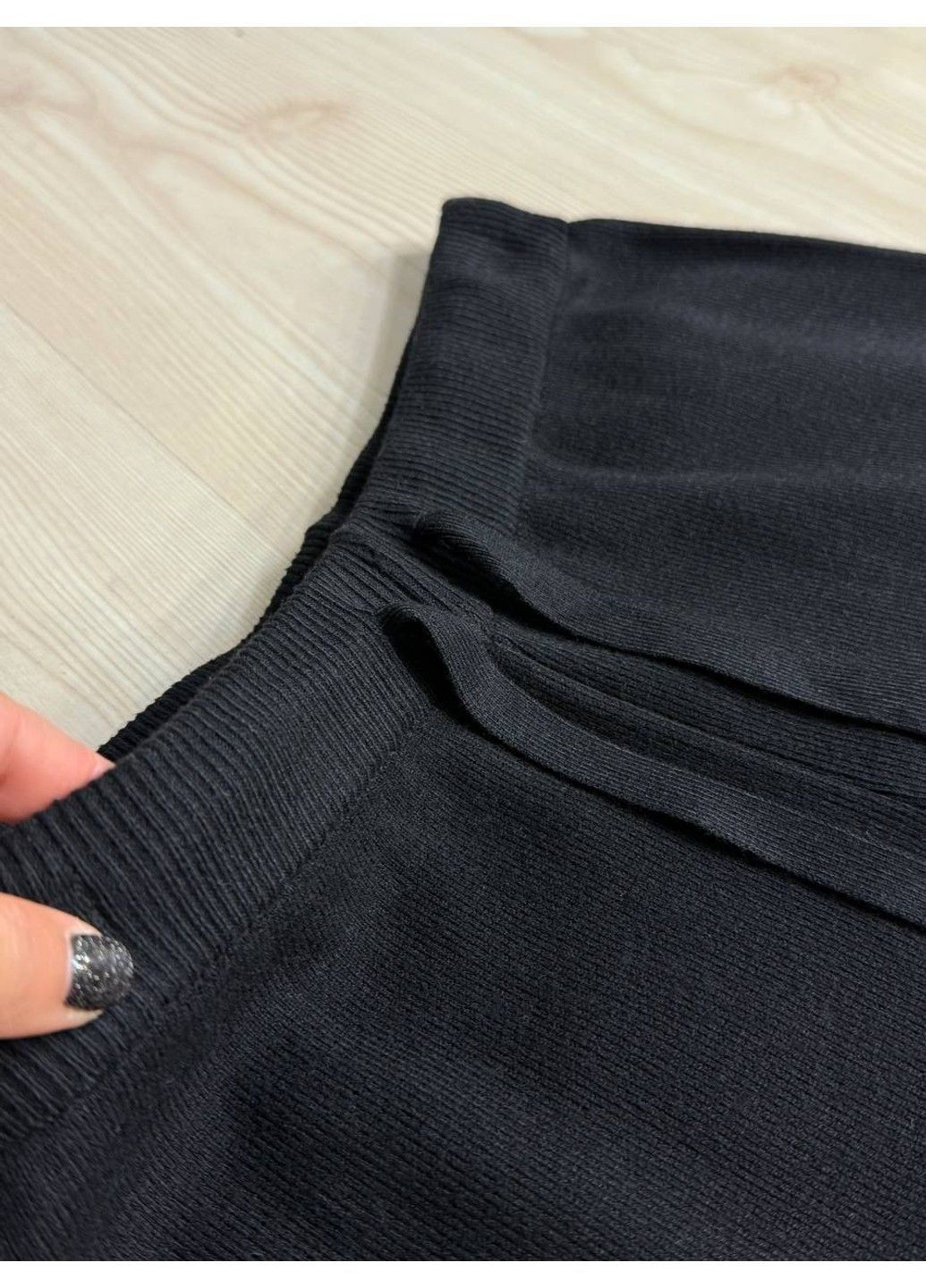 Костюм женский Joy one 382 вязаный брюки с кофтой на молнии черный No Brand (366421030)