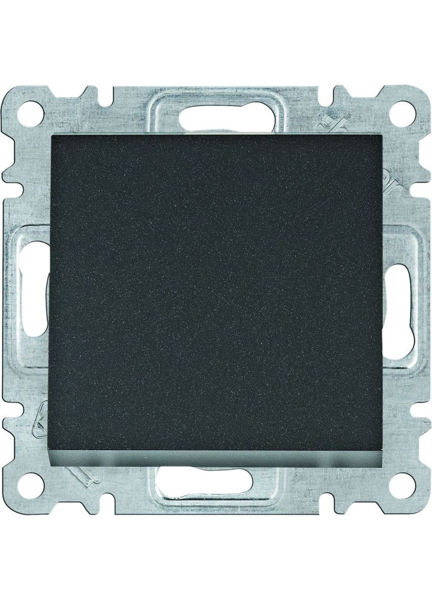 Выключатель одноклавишный Lumina-2 WL0033 (10АХ/230В) перекрестный черный (10556) Hager (295032916)