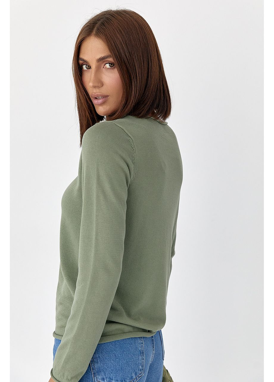 Женский лонгслив из вискозы - серый цвет Lurex (361056962)