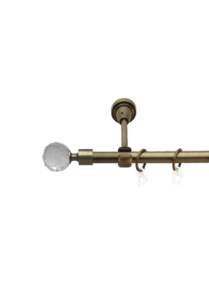 Карниз Люмиера металлический однорядный открытый гладкая труба Антик 16 мм 160 см (00-00017003) ORVIT (300286152)