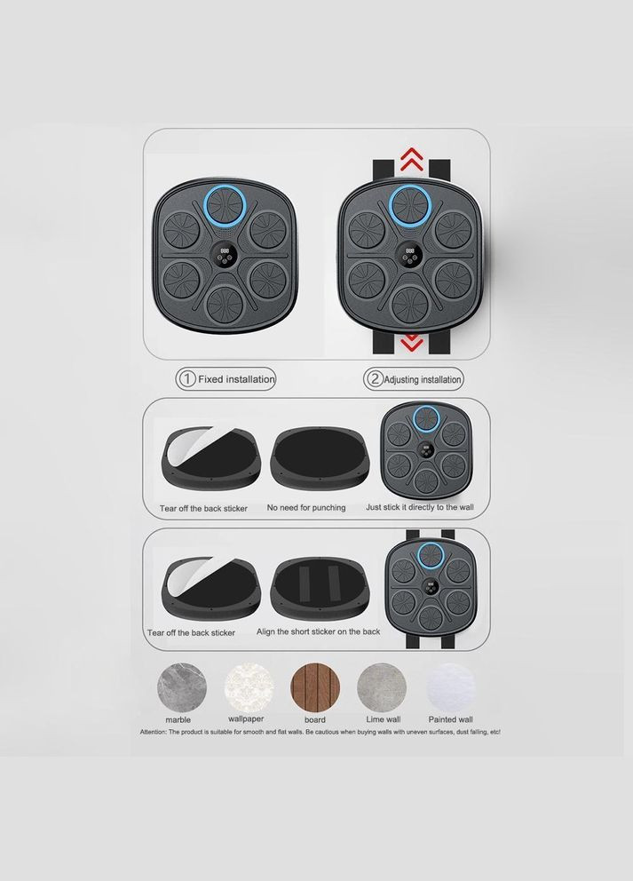 Боксерский тренажер настенный интеллектуальная груша для бокса с LED подсветкой + перчатки (R051290) No Brand (330778881)