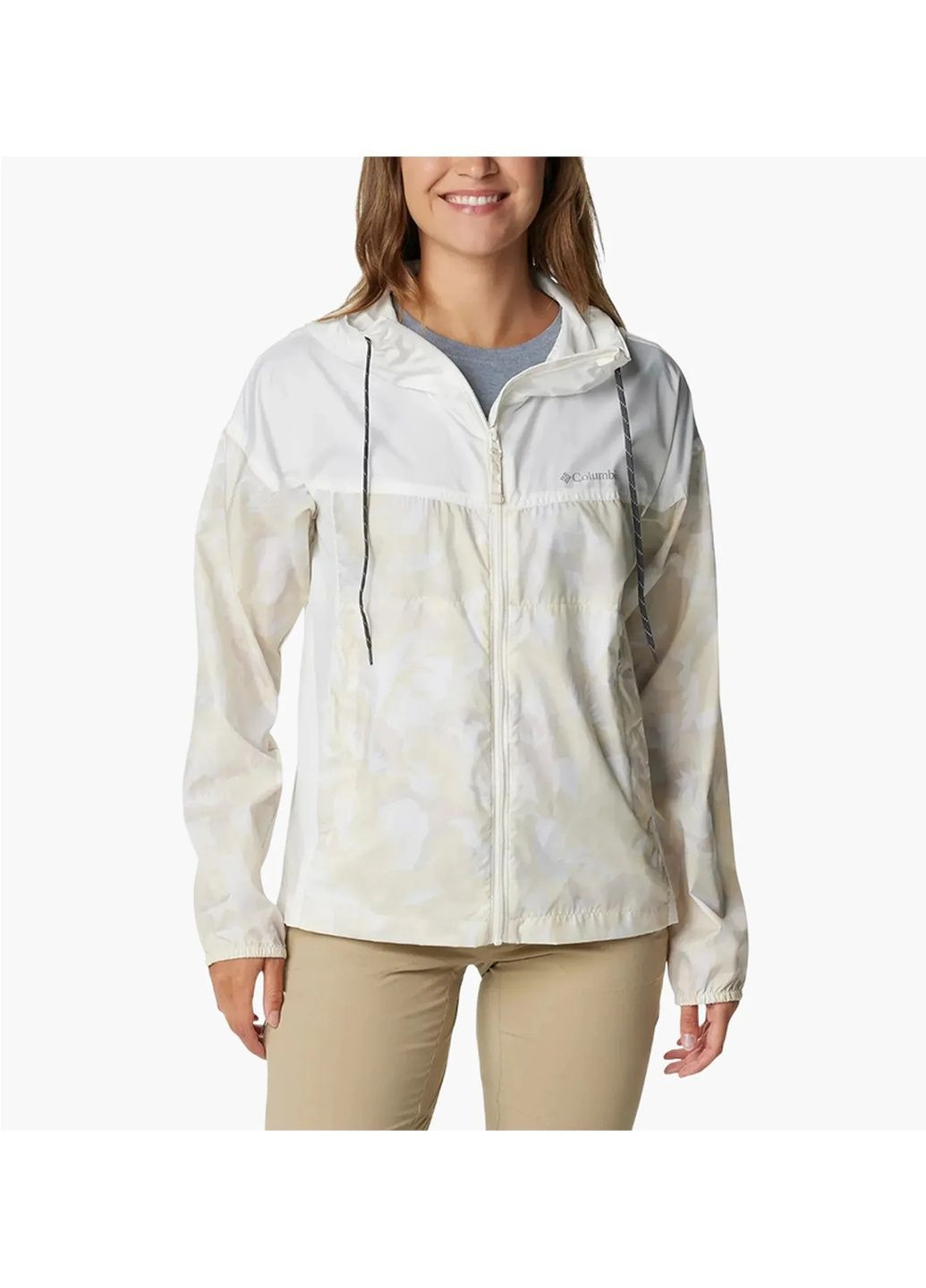 Біла вітровка жіноча flash challenger novelty windbreaker beige/white 1989501clb-278 Columbia