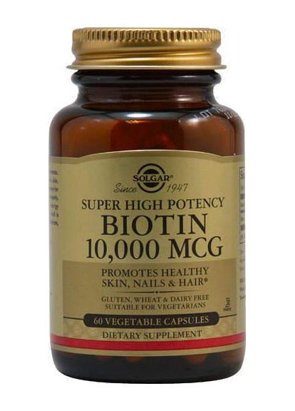 Біотин Super High Potency Biotin 60 капс Solgar (360714082)