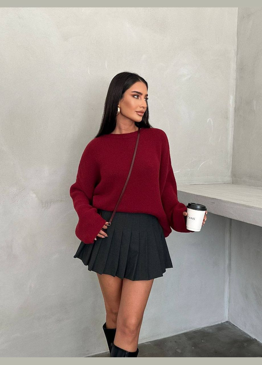 Бордовый демисезонный женский свитер No Brand