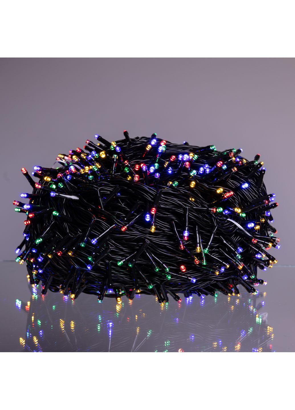 Гірлянда Нитка вулична 1000 LED 100 м на сонячній батареї чорна, мультиколор GarlandoPro SB1000L100MBML No Brand (364685045)