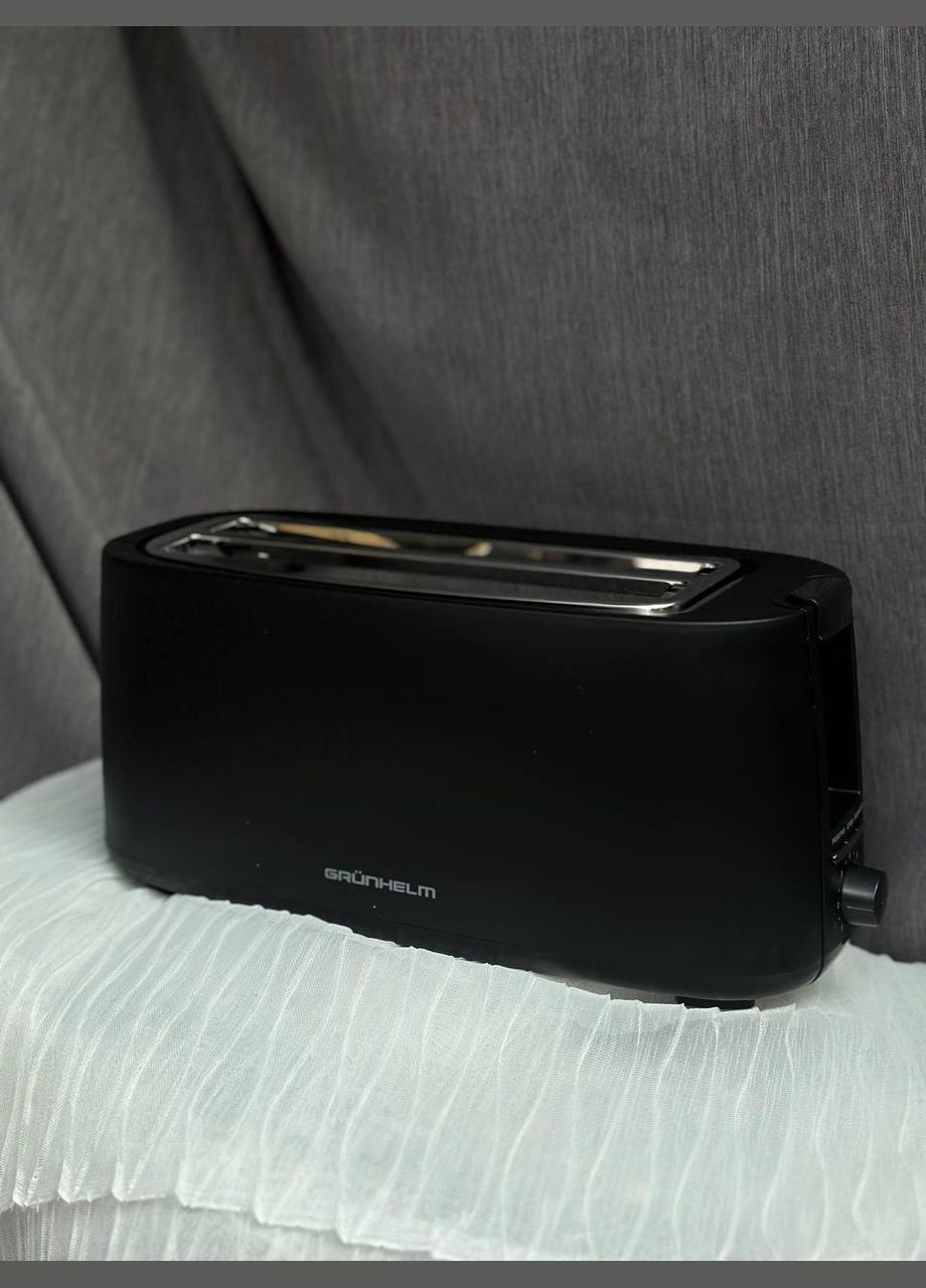 Тостер для хліба на 4 відділення GTR020BL тостерниця 7 ступенів прожарювання з функцією розморожування 1400Вт Чорний Grunhelm (328262078)