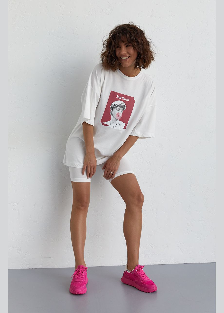 Женский костюм с футболкой oversize и велосипедками Liton (296909010)