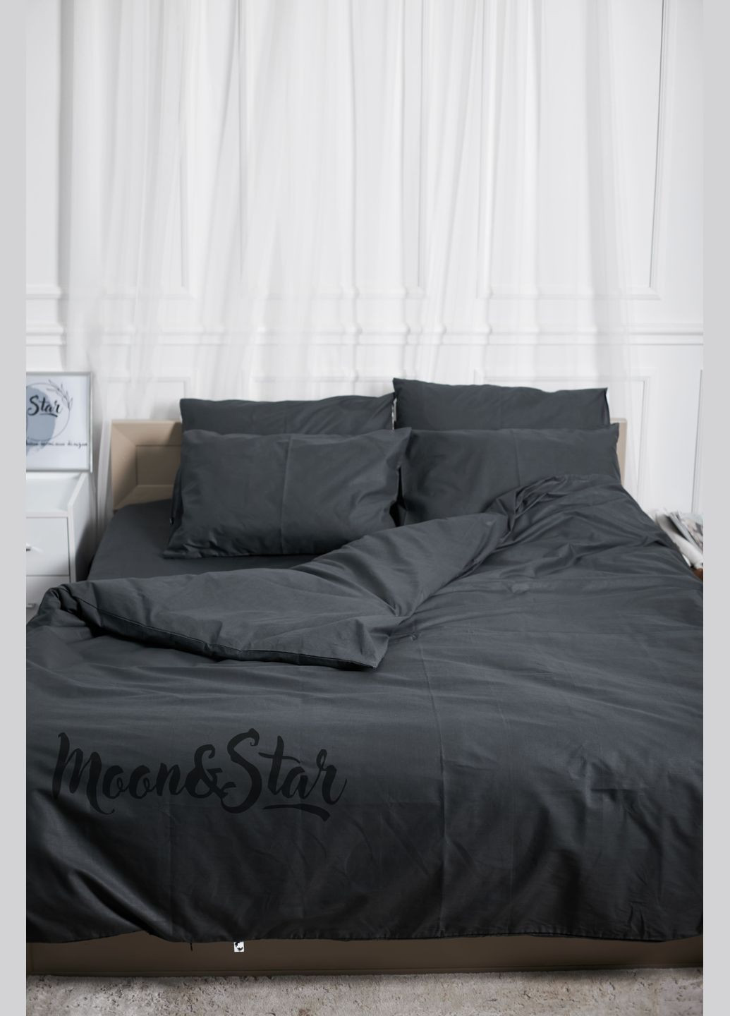 Комплект постельного белья семейный 160х220х2 наволочки 2х50х70 Бязь Gold Люкс (MS-820001351) Moon&Star Sweat Gray (285718089)