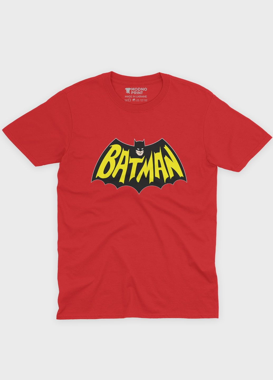 Червона демісезонна футболка для дівчинки з принтом супергероя - бетмен (ts001-1-sre-006-003-022-g) Modno