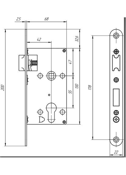 Замок врізний Аріко ЗВ4-У срібний (з ручкою, без циліндра) Арико (361150833)