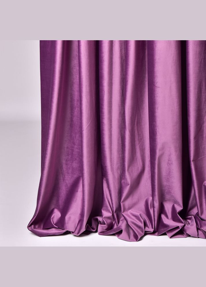 Ткань портьерная однотонная Бархат V19 сирень IDEIA (299841297)