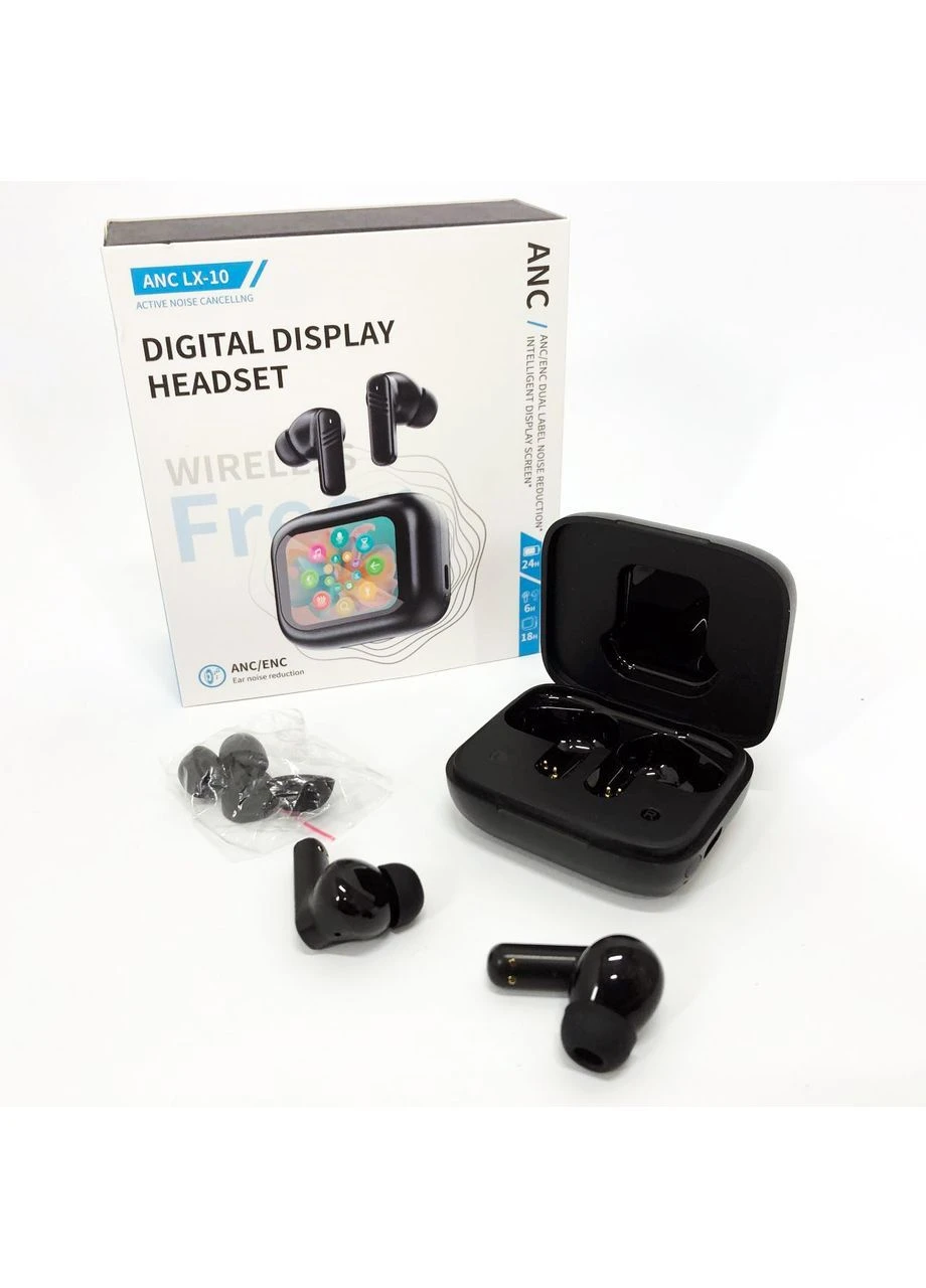 Беспроводные наушники LX-10 TWS Earbuds с LED дисплеем Bluetooth черный No Brand (398318048)