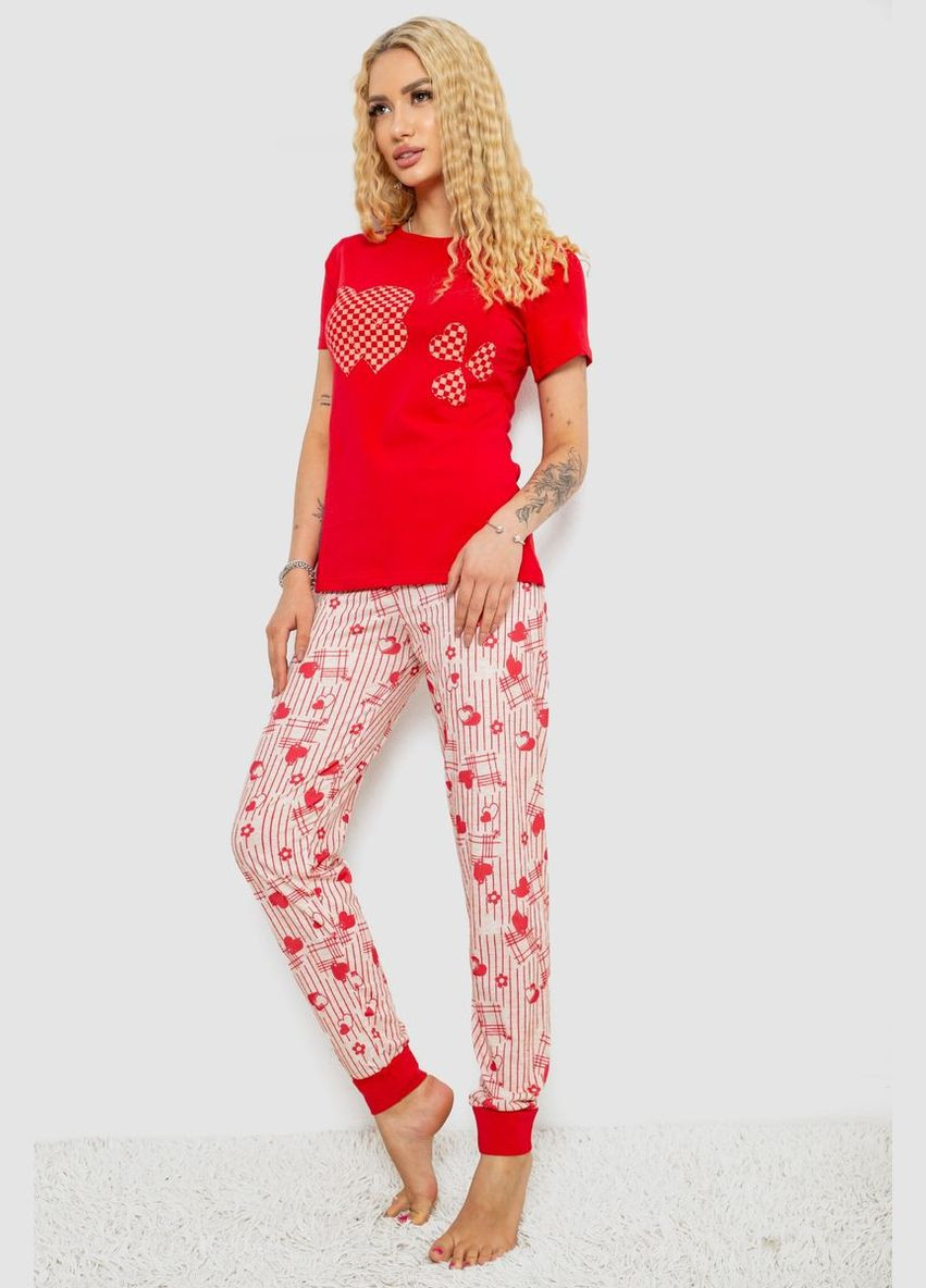 Червона піжама жіноча з принтом Ager 243R15726