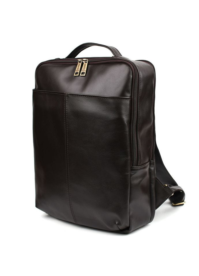 Шкіряний чоловічий рюкзак коричневий GC-7281-3md з передньою кишенею на блискавці TARWA (308993675)