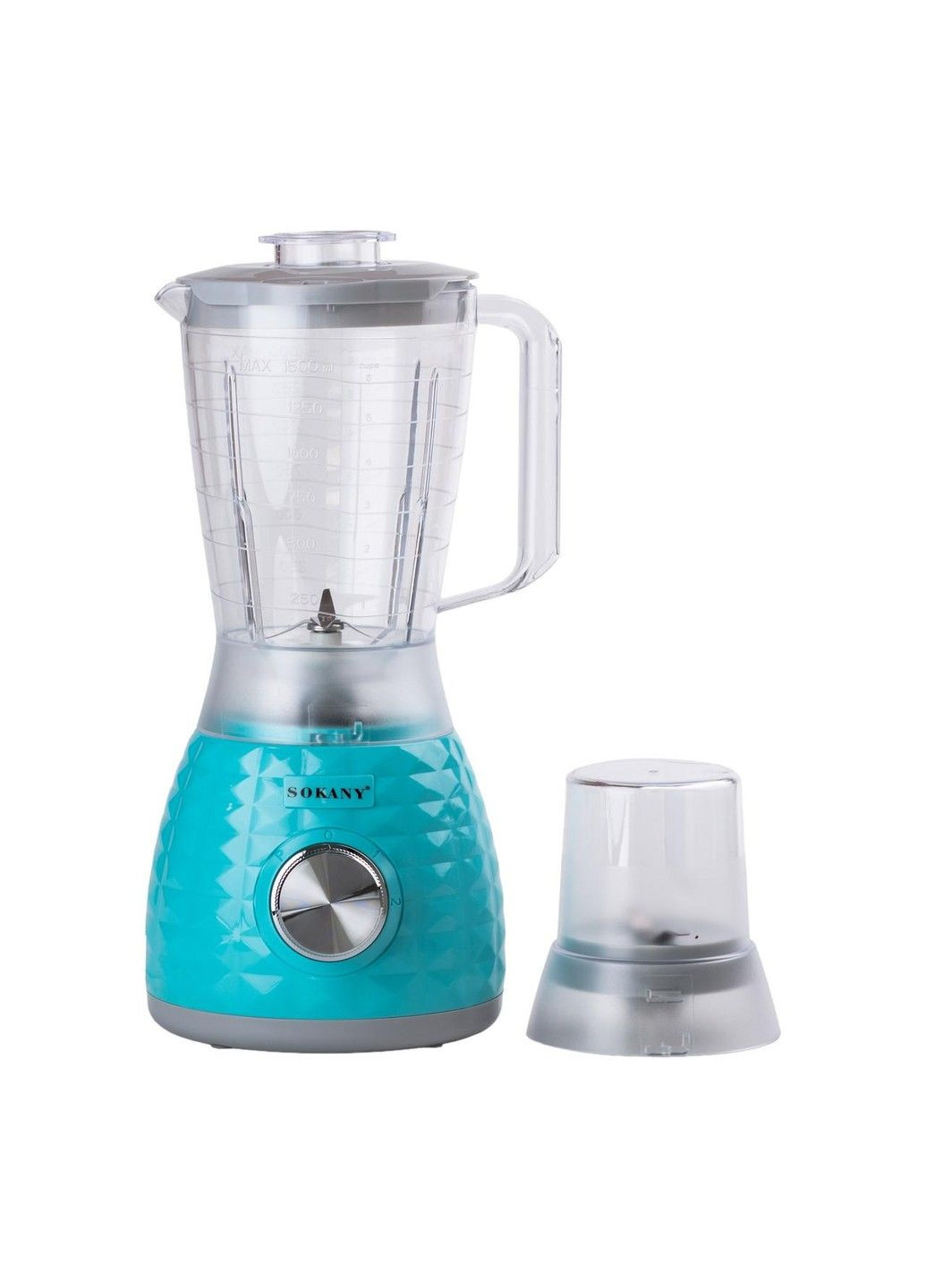 Блендер стационарный с чашей 1.5 л 500 Вт с кофемолкой, 2 скорости, бирюзовый Sokany (333662531)